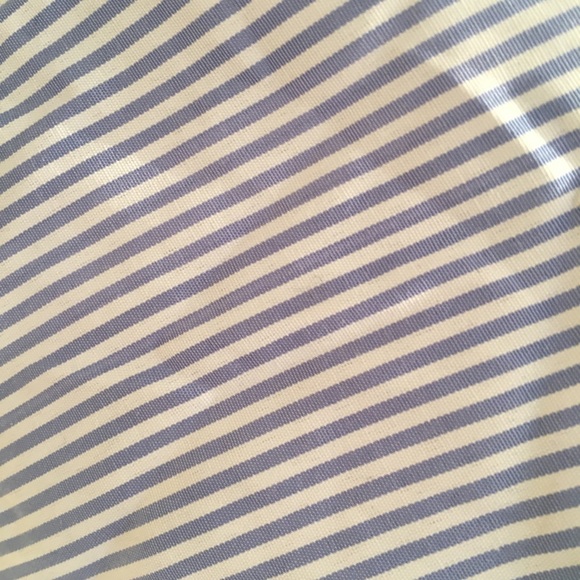 Blue and white stripe OTS ruffle top large - Picture 4 of 5